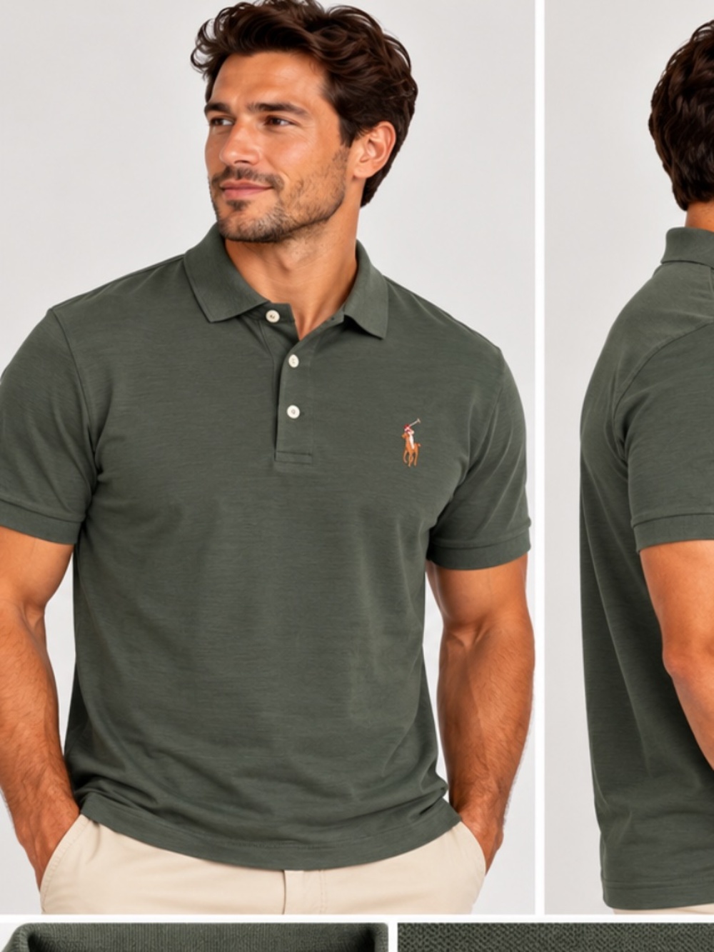 Army Green Ralph Lauren Polo short sleeve small